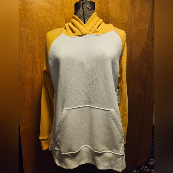 Old Navy Tops - Old Navy size small hoodie yellow& white